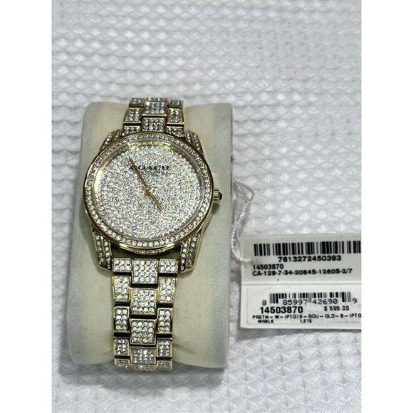 Silver Coach Designer Luxury Watch 17cm Band 38mm Face Diamonds A787 - Picture 2 of 6